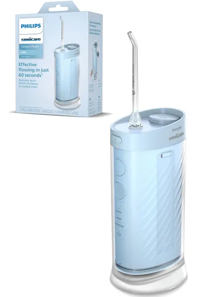 Duș dentar Philips - Sonicare Compact Flosser 1000, albastru