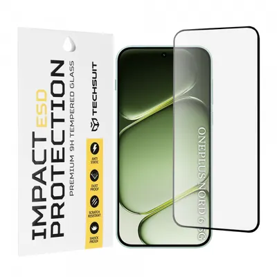 Folie de protectie Ecran Techsuit pentru OnePlus Nord 6, Sticla Securizata, Full Glue, Neagra