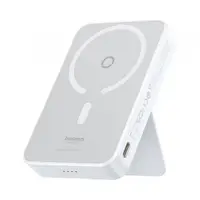 Baterie Externa Wireless Baseus MagPro PPCXZ05, 5000mAh, 20W, PD + FQI, 1 x QI - 1 x USB-C, Alba P10064101223-00