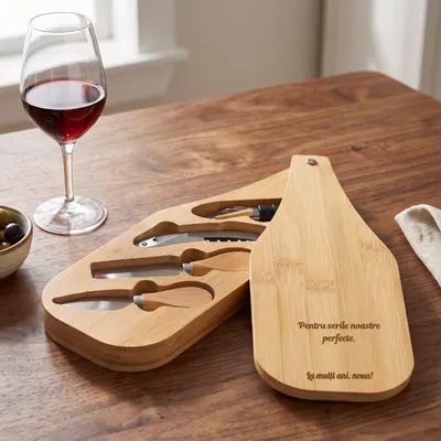 Set accesorii pentru vin si branza personalizat