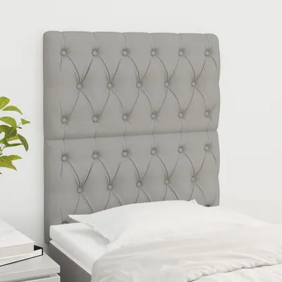 vidaXL Tăblie de pat gri deschis 80x7x118/128 cm, material textil