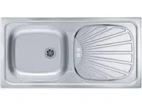 Chiuveta bucatarie inox satin cu picurator, stanga, Alveus Basic 80