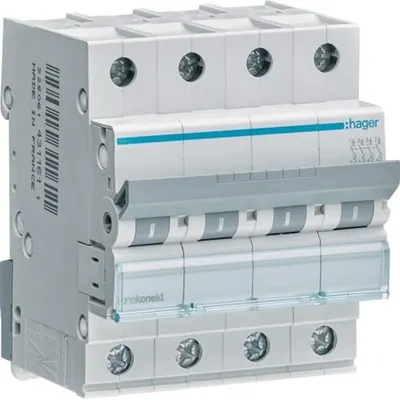 Siguranta automata 4P, 50A, 6kA, C Hager MCN450