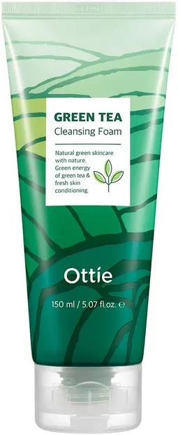 Ottie Green Tea Spumă de curățare pentru față cu ceai verde, 150 ml
