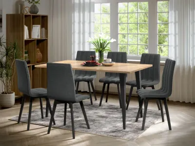 Set Masa Sorento + 6 Scaune Karma Gri