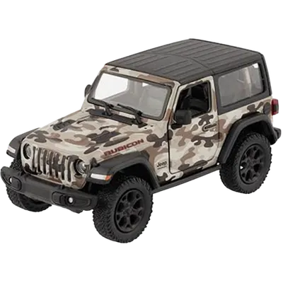 Masinuta die-cast Jeep Wrangler 2018, scara 1:34, cu functie pull-back, 12.5 cm lungime, cu capota, bej