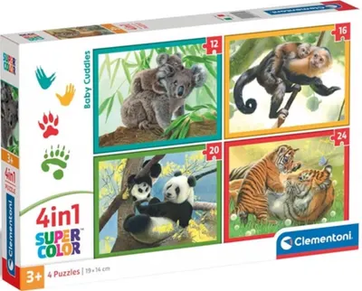 Puzzle pentru copii Clementoni 4 în 1 - Îmbrățișări de bebeluși