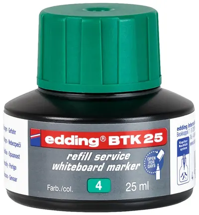 Cerneală pentru markere pentru tablă albă Edding BTK 25 - Verde, 25 ml