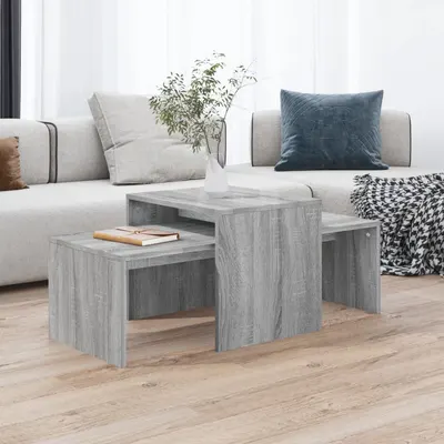 vidaXL Set măsuță de cafea, gri sonoma, 100x48x40 cm, lemn prelucrat