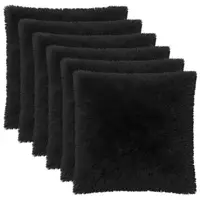 vidaXL Husă pentru pernă 6 pcs HEERLEN Negru 80 x 80 cm Fleece PV