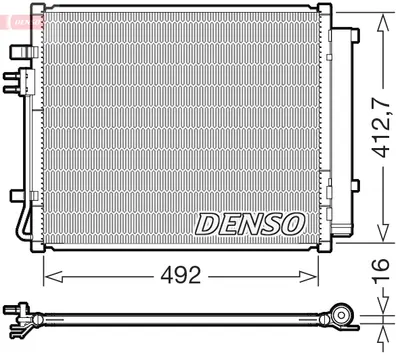 Condensator climatizare (cu uscator) potrivit HYUNDAI SANTA FE IV, SANTA FE IV SUV; KIA SORENTO IV 1.6H 2.2D 07.18