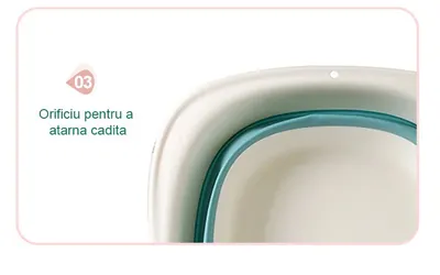 Cadita pliabila pentru bebelusi Beberoyal Turcoaz 81 cm, cu termometru digital si dop de scurgere
