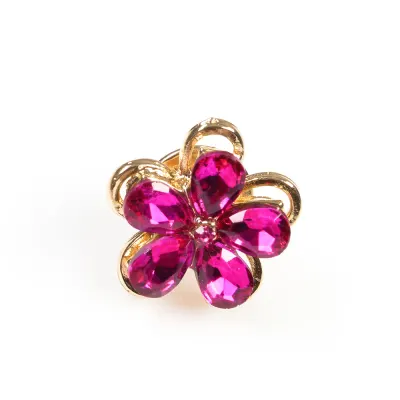 Brosa martisor floare cu pietre roz