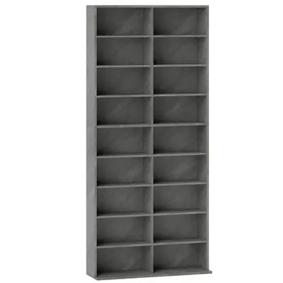 HOMCOM Depozitare pentru CD și DVD 18 compartimente capacitate max. 640 CD/360 DVD 430 Blu-ray 78,5 x 24 x 175 cm gri deschis | Aosom Romania