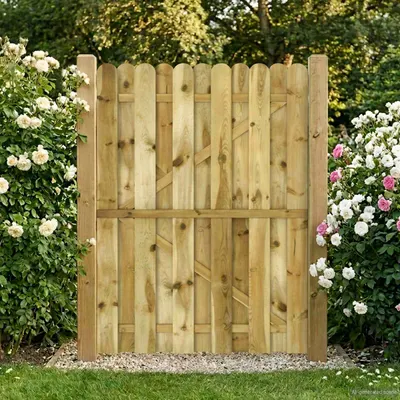 vidaXL Poartă de grădină 100 x 150 cm Lemn masiv de pin Verde