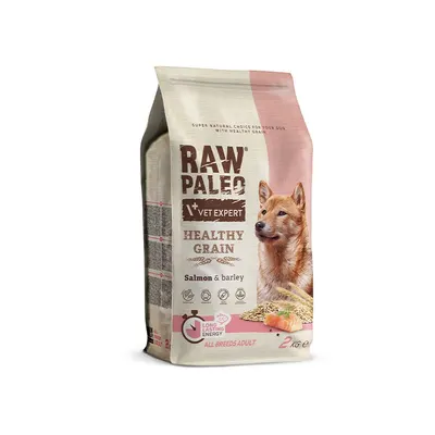 Hrana uscata pentru caini adulti, RAW PALEO HEALTHY GRAIN, somon, 10 kg