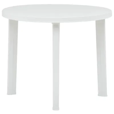 vidaXL Masă de grădină, alb, 89 cm, plastic