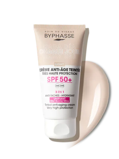 Crema antirid cu protectie solara SPF50+ Tinted Light, 50ml, Byphasse