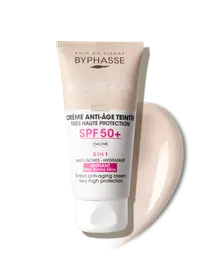 Crema antirid cu protectie solara SPF50+ Tinted Light, 50ml, Byphasse