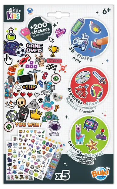 Set de stickere Buki France - Jocuri, peste 200 de bucăți