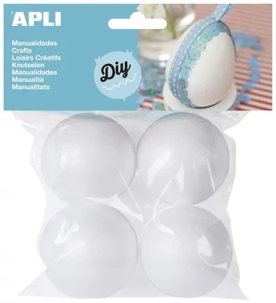Set creativ APLI - Globuri, 45mm, polistiren, 4 bucati