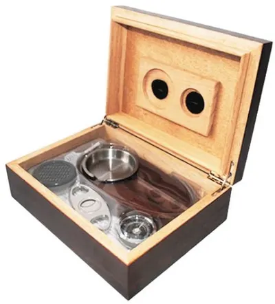 Cutie pentru trabucuri (humidor) WinJet - Cu scrumiera si forfecuta, mahon