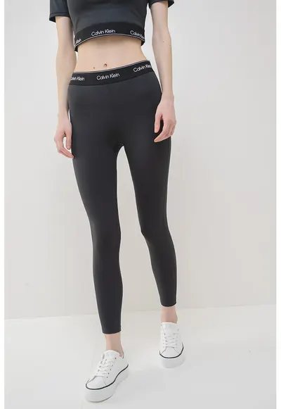 Colanti crop cu logo - pentru fitness - Gri antracit