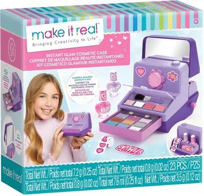 Set cosmetice pentru copii Make it Real - Instant Glam Cosmetic Case, 23 piese