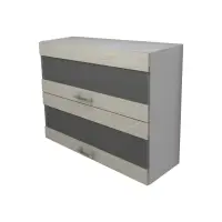 Corp Superior Lecce, 2 Usi, cu sticla, Lemn Alb/Alb, 80 x 30 x 65 cm