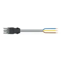 pre-assembled connecting cable; Socket/open-ended; 3-pole; Cod. B; 2 m; 1,50 mm²; gray