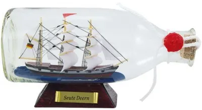Navă în sticlă Sea Club - Seute Deern, 16 x 8 x 6 cm
