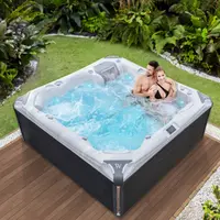 Minipiscina jacuzzi, 6 persoane, ice white, 59 jeturi, 6 Infinity Jets pentru masaj, iluminare LED, Wellis Kilimanjaro Life Essential