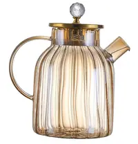 Ceainic de sticlă Morello - Press Art, 1800 ml, chihlimbar