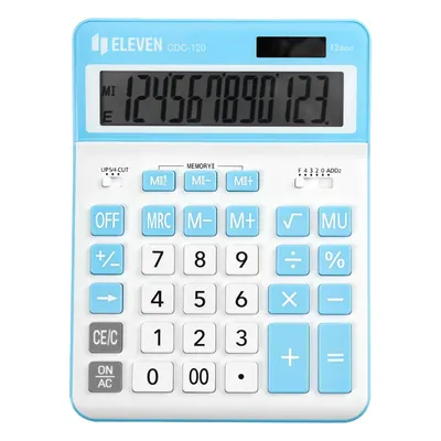 Calculator Eleven - CDC120WH-CY, alb/albastru deschis