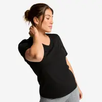 Tricou COOLMAX guler v Negru Damă