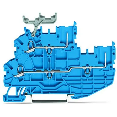 1-conductor/1-pin double deck receptacle terminal block; Through/through terminal block; N/N; with marker carrier; suitable for Ex i applications; for DIN-rail 35 x 15 and 35 x 7.5; Push-in CAGE CLAMP®; 1,00 mm²; blue