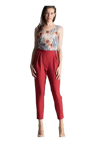 Pantaloni dama - Poliester - Rosu
