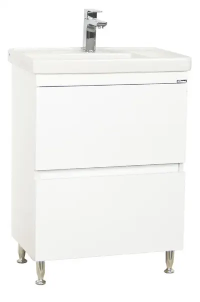 Set Baza front MDF si Lavoar seria 286, cu sertare, 60 cm, alb