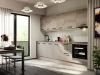 Mobila Bucatarie Elva 283.2 cm Gri + Stejar - Configuratia 8