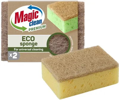 Bureți de bucătărie Magic Clean - Premium, Eco, 2 bucăți, maro