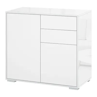 Dulapior cu sertare si 2 Dulapioare cu polite reglabile, Deschidere prin Presiune 79x36x74cm HOMCOM | Aosom Romania
