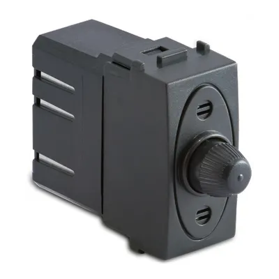 Dimmer pentru sarcina inductiva cu buton comutator, compatibil cu filtru RFI, 100-500W/230V~ AC, gri