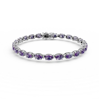 Bratara tennis din aur alb cu ametiste ovale de 5.26ct si diamante de 0.27ct