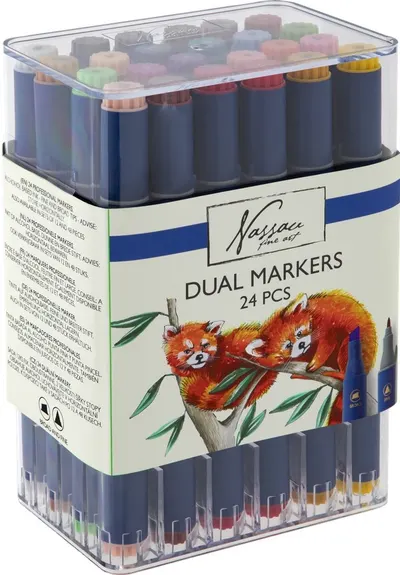 Set de markere cu două capete Nassau - 24 buc