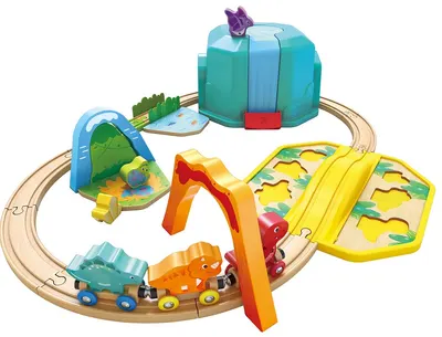 Set de joc HaPe International - Compoziția trenului cu dinozauri