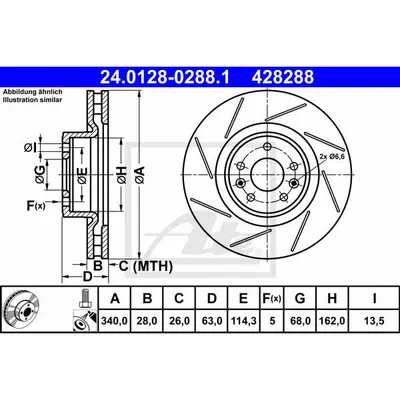Disc frana ATE 24.0128-0288.1