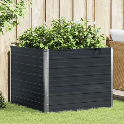 vidaXL Strat înălțat de grădină antracit 100x100x77 cm oțel galvanizat