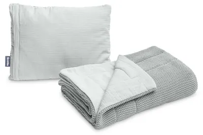 Set de lenjerie pentru bebeluși 2 piese Sensillo – reversibil, gri, 80 x 100 cm