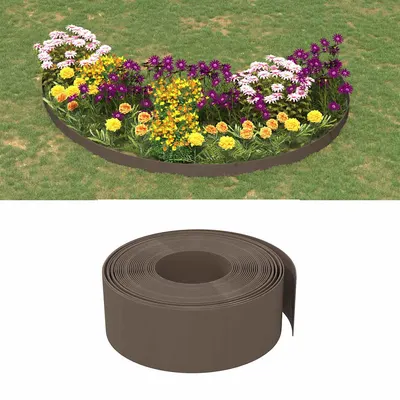 vidaXL Borduri de grădină, 3 buc, maro, 10 m 20 cm, polietilenă