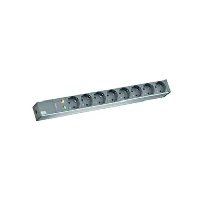 PDU19'' 8xSchuko, 2 m fisa Schuko, AL- Negru,prot.
